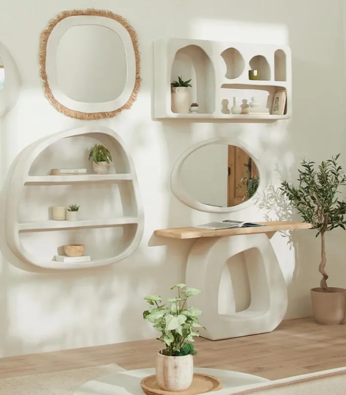 Consoles & Sellettes|Cocktail Scandinave Console SANTORIN plateau sapin