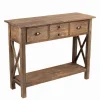 Consoles & Sellettes|Cocktail Scandinave Console sapin ANTIGO 4 tiroirs