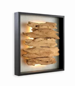 Décorations Led|Découvrez Nos Meubles En Teck|Cocktail Scandinave Décoration murale teck ANDAR avec LED
