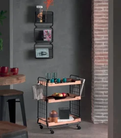 Dessertes|Cocktail Scandinave Desserte vintage sur roulettes WENDY