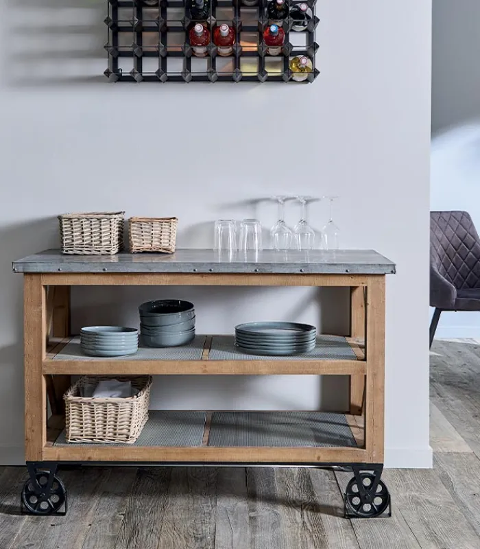 Dessertes|Cocktail Scandinave Desserte WENDY sur roulettes