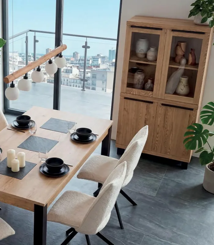 Vitrines & Enfilades|Cocktail Scandinave Enfilade frêne massif PIER