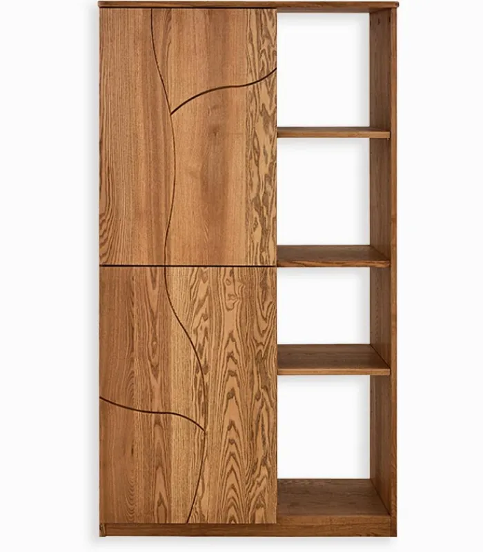 Vitrines & Enfilades|Cocktail Scandinave Enfilade frêne massif 2 portes WAVE
