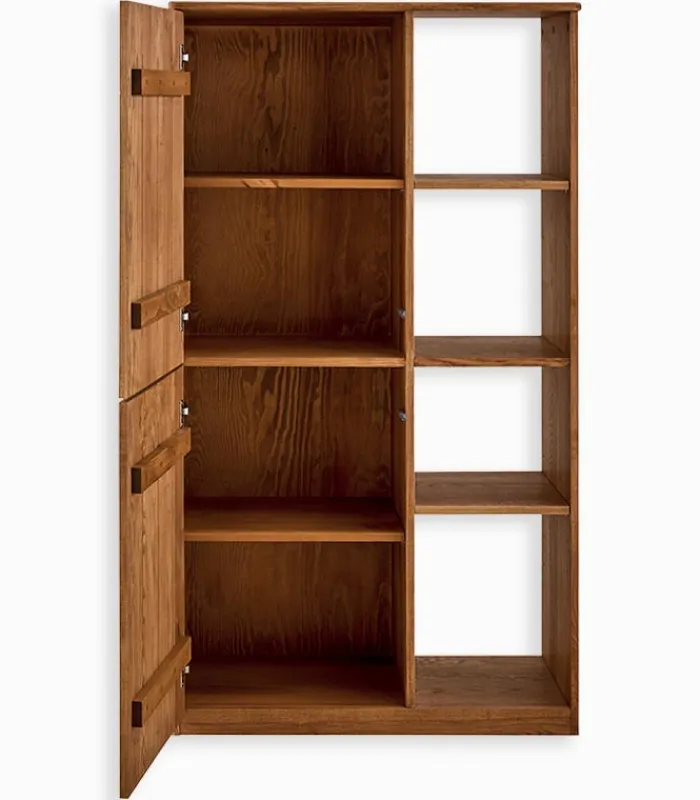 Vitrines & Enfilades|Cocktail Scandinave Enfilade frêne massif 2 portes WAVE