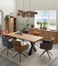 Vitrines & Enfilades|Cocktail Scandinave Enfilade frêne massif 2 portes WAVE