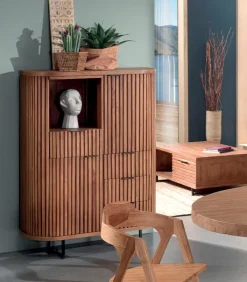 Découvrez Nos Meubles En Teck|Vitrines & Enfilades|Cocktail Scandinave Enfilade teck massif ARUNA