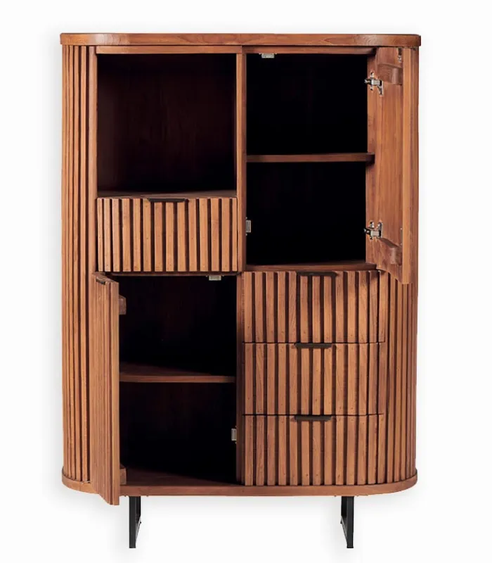 Découvrez Nos Meubles En Teck|Vitrines & Enfilades|Cocktail Scandinave Enfilade teck massif ARUNA