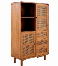 Découvrez Nos Meubles En Teck|Vitrines & Enfilades|Cocktail Scandinave Enfilade teck massif CARAWA 2 portes 3 tiroirs
