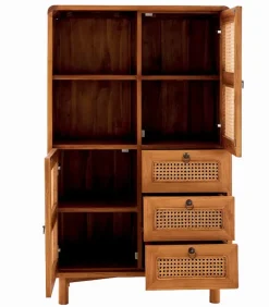 Découvrez Nos Meubles En Teck|Vitrines & Enfilades|Cocktail Scandinave Enfilade teck massif CARAWA 2 portes 3 tiroirs