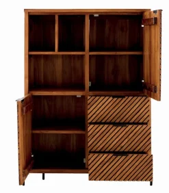 Découvrez Nos Meubles En Teck|Vitrines & Enfilades|Cocktail Scandinave Enfilade teck massif CROXTON 2 portes 3 tiroirs