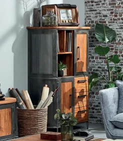 Découvrez Nos Meubles En Teck|Vitrines & Enfilades|Cocktail Scandinave Enfilade teck recyclé 2 portes HEPBURN