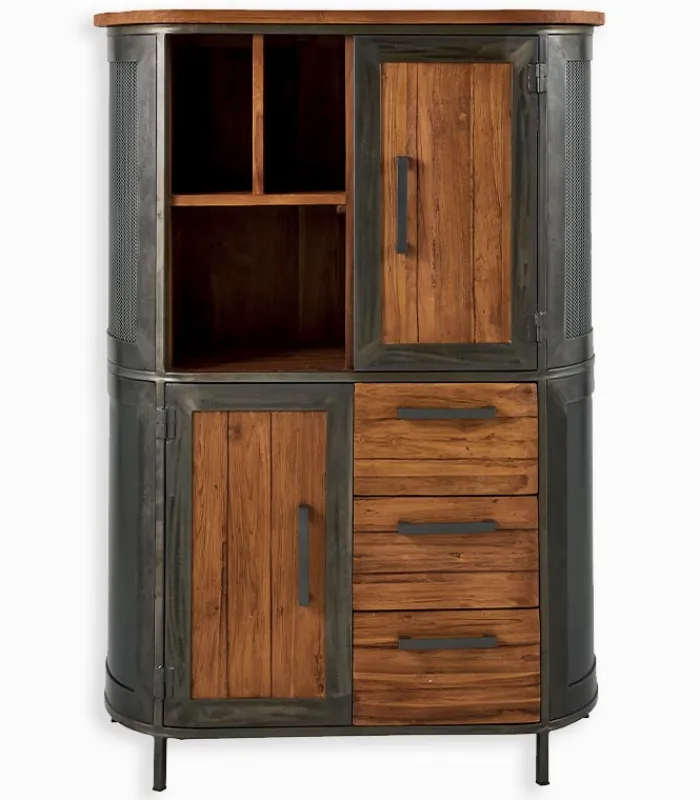 Découvrez Nos Meubles En Teck|Vitrines & Enfilades|Cocktail Scandinave Enfilade teck recyclé 2 portes HEPBURN