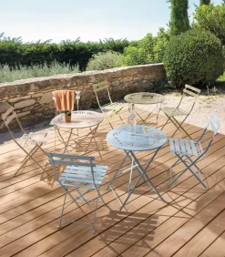 Tables De Jardin|Ensembles De Jardin|Cocktail Scandinave Ensemble pliant table jardin ronde + 2 chaises de jardin SUMMER