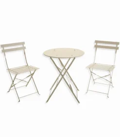 Tables De Jardin|Ensembles De Jardin|Cocktail Scandinave Ensemble pliant table jardin ronde + 2 chaises de jardin SUMMER