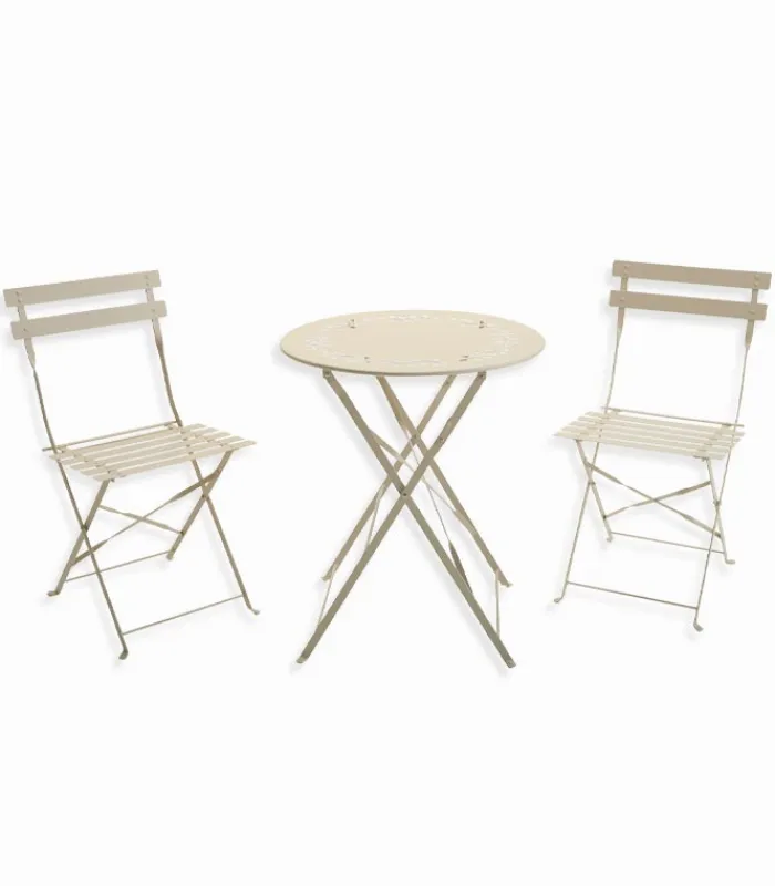 Tables De Jardin|Ensembles De Jardin|Cocktail Scandinave Ensemble pliant table jardin ronde + 2 chaises de jardin SUMMER