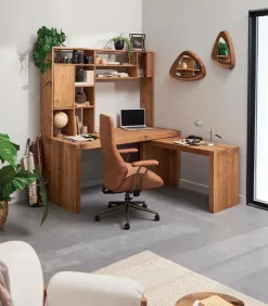 Etagères & Bibliothèques|Cocktail Scandinave Etagère bureau pin massif ciré MALMOE