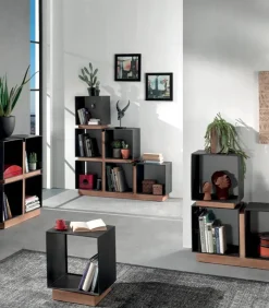 Etagères & Bibliothèques|Cocktail Scandinave Etagère fer laqué noir cube INDUS
