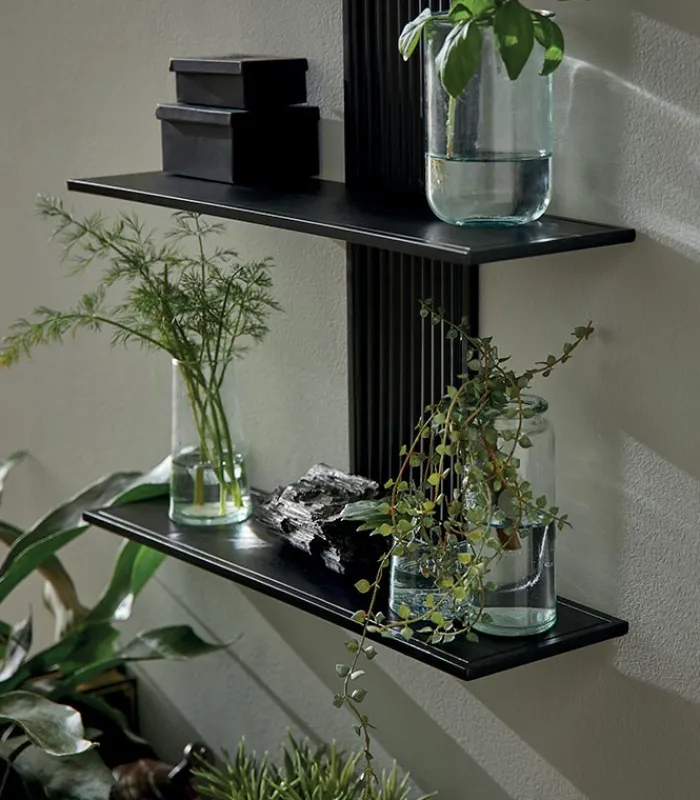 Etagères & Bibliothèques|Cocktail Scandinave Etagère murale CORK en fer laqué noir