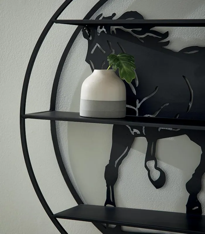 Etagères & Bibliothèques|Cocktail Scandinave Etagère murale CORK motif chevaux