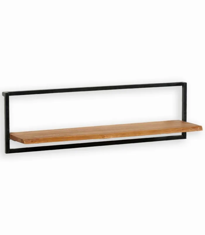 Découvrez Nos Meubles En Teck|Etagères & Bibliothèques|Cocktail Scandinave Etagère murale longue NAURU en teck et métal