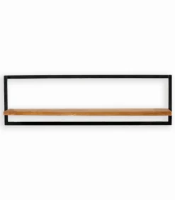 Découvrez Nos Meubles En Teck|Etagères & Bibliothèques|Cocktail Scandinave Etagère murale longue NAURU en teck et métal