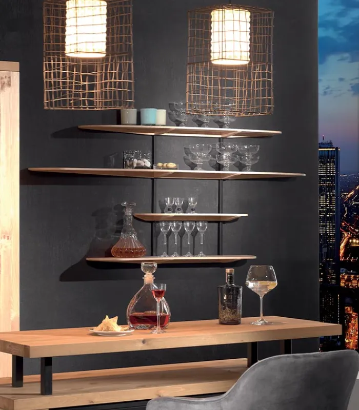 Etagères & Bibliothèques|Cocktail Scandinave Etagère murale sapin massif et fer