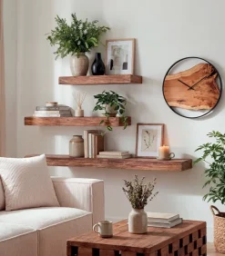 Etagères & Bibliothèques|Cocktail Scandinave Etagère murale sapin vieilli / Lot de 3
