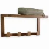 Porte-Serviettes|Etagères & Colonnes|Cocktail Scandinave Etagère porte-serviettes en bambou avec patères