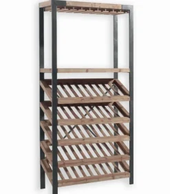 Bars & Étagères À Vin|Etagères & Bibliothèques|Cocktail Scandinave Etagère range-bouteilles VINO en bois et métal