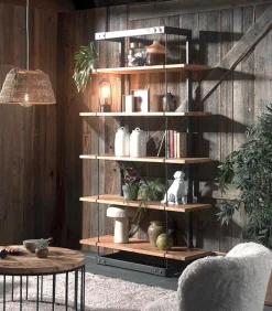 Etagères & Bibliothèques|Cocktail Scandinave Etagère sapin et fer 5 niveaux ZOOP