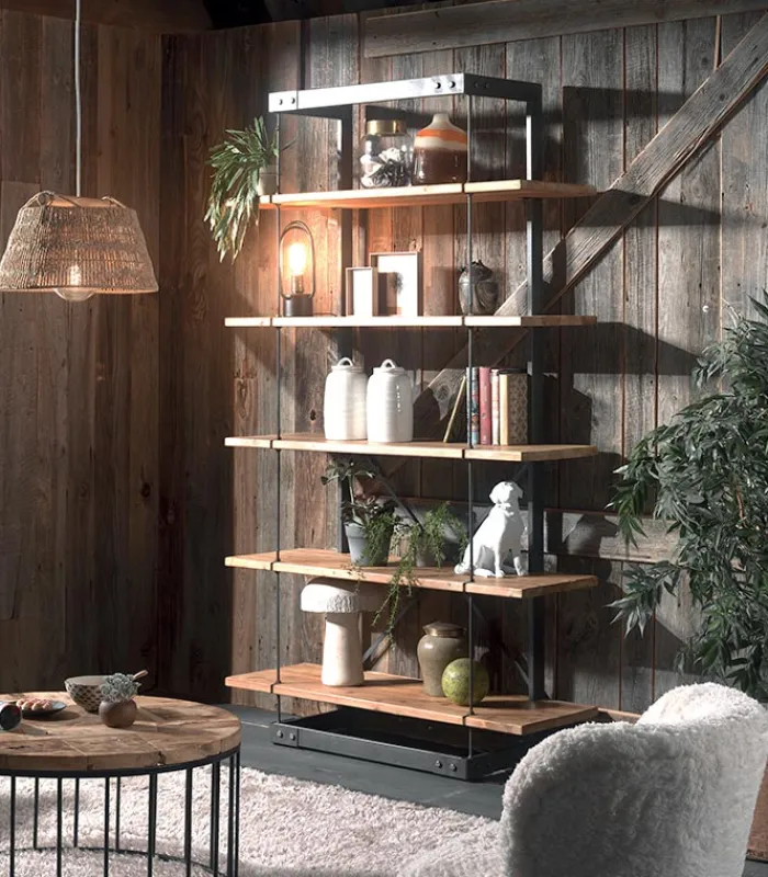 Etagères & Bibliothèques|Cocktail Scandinave Etagère sapin et fer 5 niveaux ZOOP