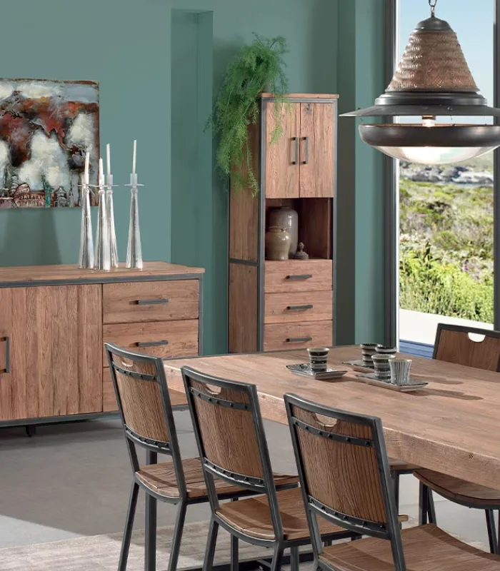 Découvrez Nos Meubles En Teck|Etagères & Bibliothèques|Cocktail Scandinave Etagère teck recyclé et fer vieilli 3 tiroirs BROWTON