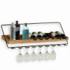 Bars & Étagères À Vin|Etagères & Bibliothèques|Cocktail Scandinave Etagère à vin murale en bois avec range-verres
