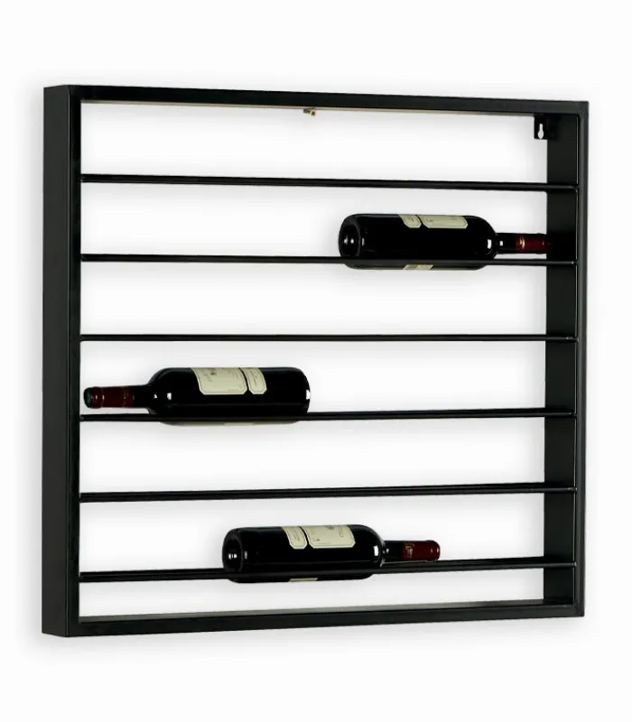 Bars & Étagères À Vin|Etagères & Bibliothèques|Cocktail Scandinave Etagère à vin murale en métal noir
