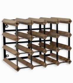 Bars & Étagères À Vin|Cocktail Scandinave Etagère à vin mural métal et bois WENDY