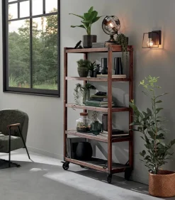 Etagères & Bibliothèques|Cocktail Scandinave Etagère WENDY 4 niveaux sur roulettes