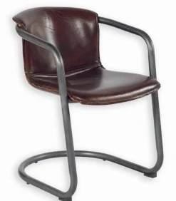 Fauteuils|Cocktail Scandinave Fauteuil cuir et métal CLARK