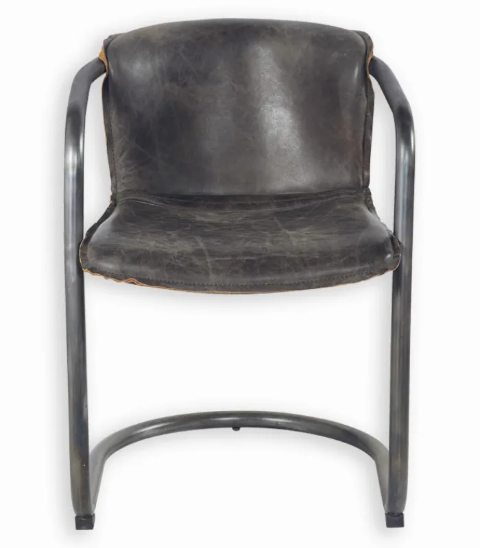 Fauteuils|Cocktail Scandinave Fauteuil cuir et métal CLARK