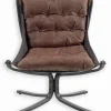 Fauteuils|Cocktail Scandinave Fauteuil cuir et métal NORMAN
