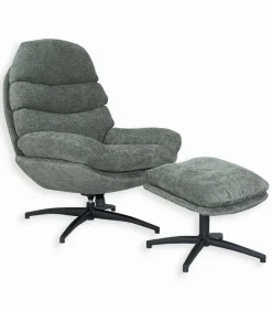 Fauteuils|Cocktail Scandinave Fauteuil MUELTON avec repose-pieds