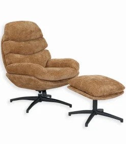 Fauteuils|Cocktail Scandinave Fauteuil MUELTON avec repose-pieds