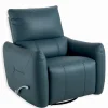 Fauteuils|Cocktail Scandinave Fauteuil relax tournant cuir bleu WINDLEY
