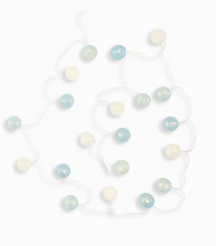 Décorations Led|Cocktail Scandinave Guirlande lumineuse boules blanches et bleues