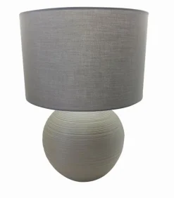 Lampes De Table|Cocktail Scandinave Lampe céramique abat-jour tissu gris