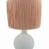 Lampes De Table|Cocktail Scandinave Lampe céramique blanche abat-jour papier tressé