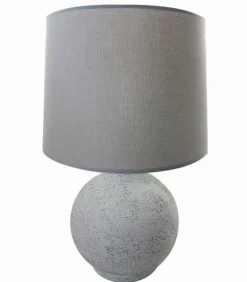 Lampes De Table|Cocktail Scandinave Lampe céramique gris clair abat-jour tissu