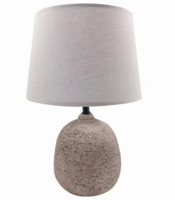 Lampes De Table|Cocktail Scandinave Lampe céramique marron abat-jour tissu