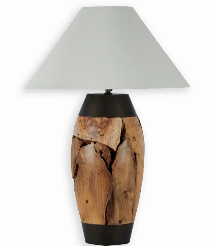 Lampes De Table|Découvrez Nos Meubles En Teck|Cocktail Scandinave Lampe exotique teck et métal MULIA