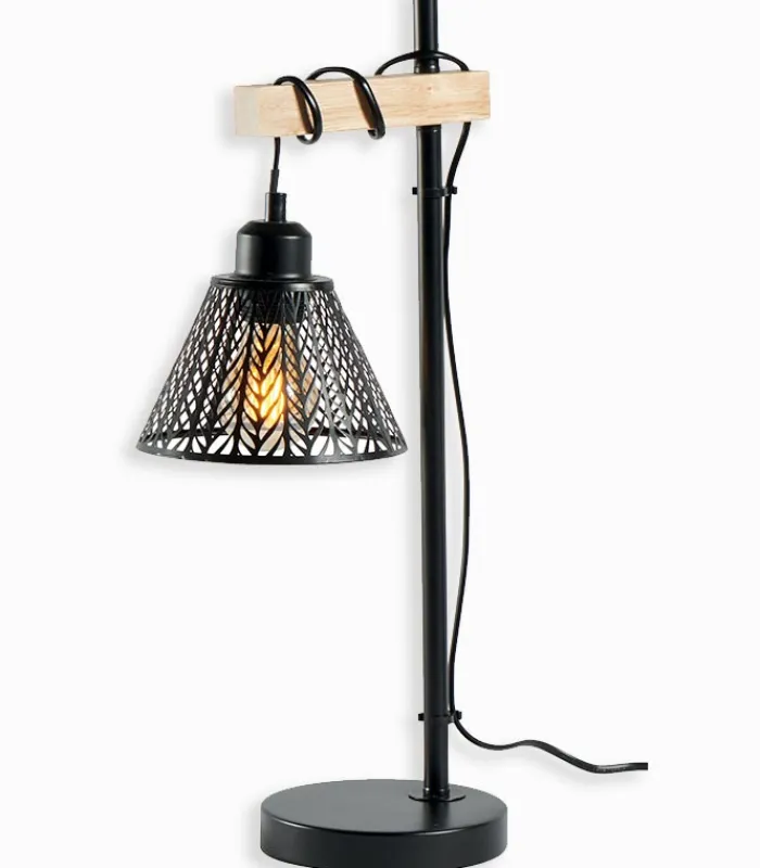 Lampes De Table|Cocktail Scandinave Lampe métal noir conique