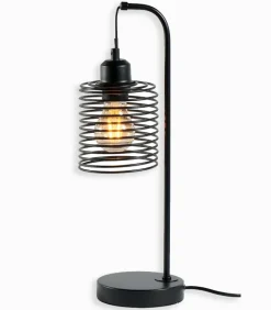 Lampes De Table|Cocktail Scandinave Lampe métal noir spirale